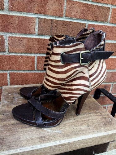 Bebe leather zebra peep toe - peep,