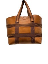 Cuir Jouer Cube Leather Tote Bag Camel, Stylish, Used