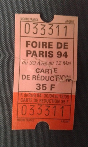 Ticket foire paris - de, 1994