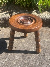 Ancien Tabouret Tripode En