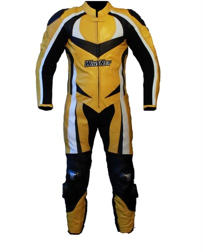 Combinaison moto jaune - combinaison, de
