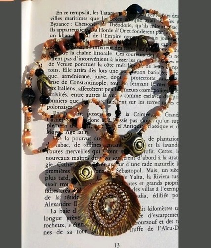 Collier coquillage naturel - collier,