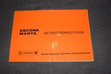 Operating Instructions Manual Opel Ascona B/Manta B 10/1975 Unused