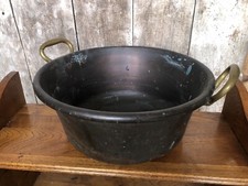 Ancienne Bassine Confiturier Cuivre + Anses En Laiton Made In France #A828