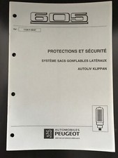 manuel de réparation 1129-F-06/97 peugeot 605 protection AUTOLIV KLIPPAN