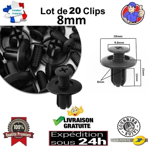 Clips rivet fixation 8mm - clips, de