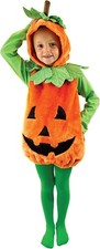 Halloween Baby Pumpkin Costume with Green leaves for Toddler Kids