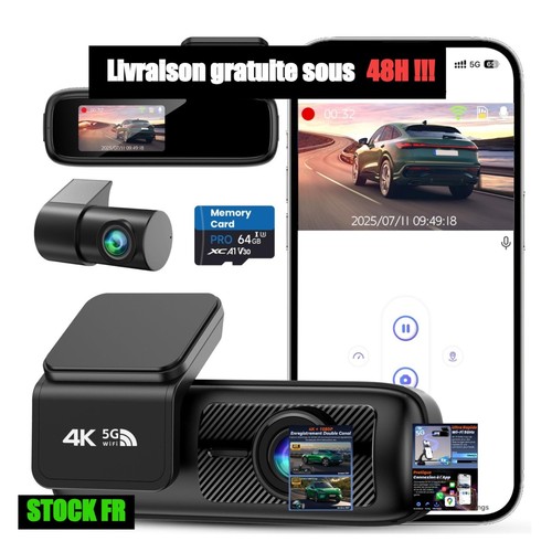 Dashcam voiture 1080p - 4k+1080p, avant