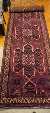 Tapis Ancien Épais et Long En Laine Fait Main - 5x1 Mètres, Couleur Bordeaux