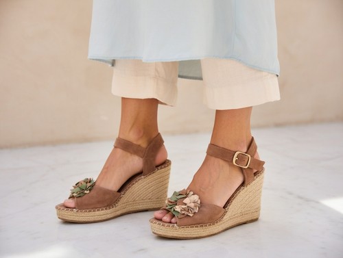 Sandales daim beige talons - beige,