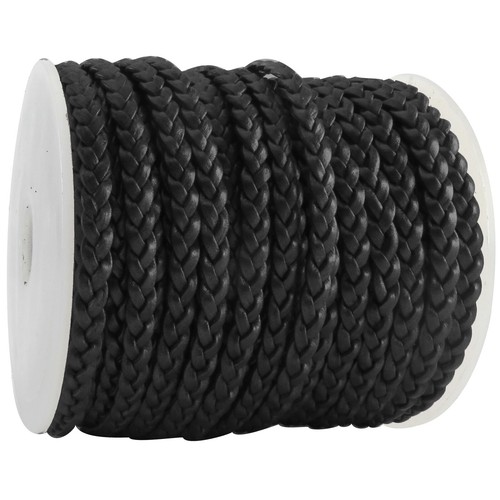Corde cuir plate tressée - en, |