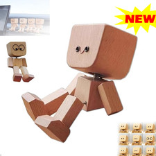 New! Shaking Wooden Man Figure Decoration Desktop & Car -Cut e!