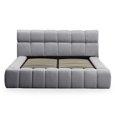 Lit Coffre Matelassé en Tissu