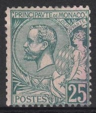 MONACO STAMP TIMBRE N° 16 " PRINCE ALBERT 1er 25c VERT " NEUF xx TB A VOIR  M166