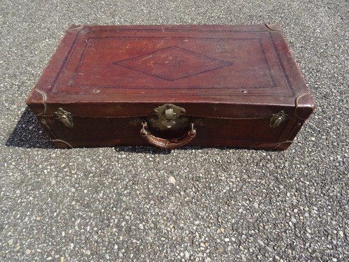 Ancienne grande valise cuir - ancienne,