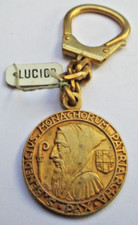 Antique BENEDICTUS MONACHORUM Gold Plated Medal Collection Keychain LUCIOR 596