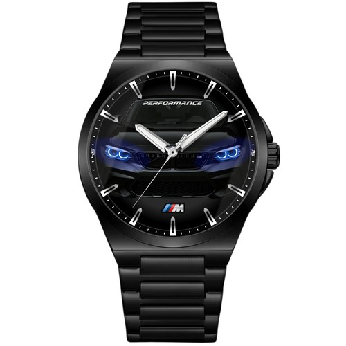 Montre acier noir fan - montre,