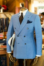 Hommes Bleu Ciel Costumes
