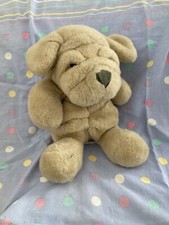 Peluche chien Sharpei beige Nounours Vintage / Char-Peï en peluche