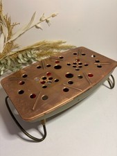 Chauffe-plat vintage - Métal perforé - Laiton & cuivre