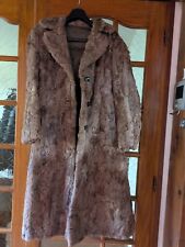 manteau long  véritable fourrure astrakan avec étiquette marron clair