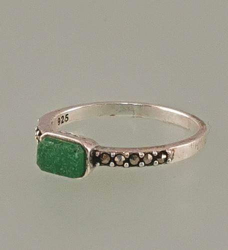 Bague argent 925 - en, jade