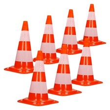 Cône de signalisation routière cône de chantier orange blanc 47 cm 7 pièces