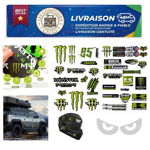Autocollants moto monster - autocollants,