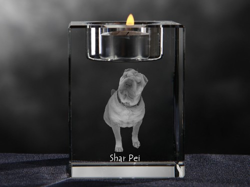 Shar pei bougeoir cristal - shar-pei,,