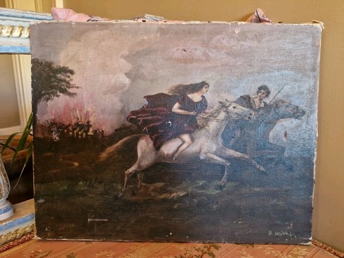 Peinture ancienne signée fin - peinture,