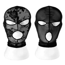 Masque En Latex Unisexe Pour Hommes Aspect Mouillé Capuche Bouche Ouverte /