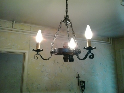 Lustre rustique fer forgé sur