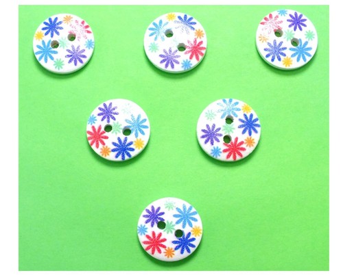 Lot boutons bois rond - 6,