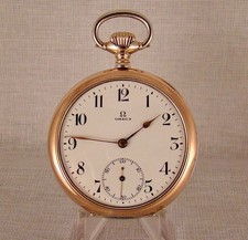 109 YEARS OLD OMEGA COIN SILVER OPEN FACE 16s SWISS POCKET WATCH