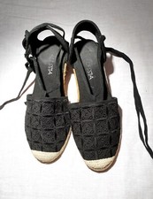 Espadrilles noires à talon avec lacets / pointure 38 - marque Alessia