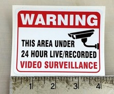 Warning Video Surveillance Virus gun firearm home security window sticker decal