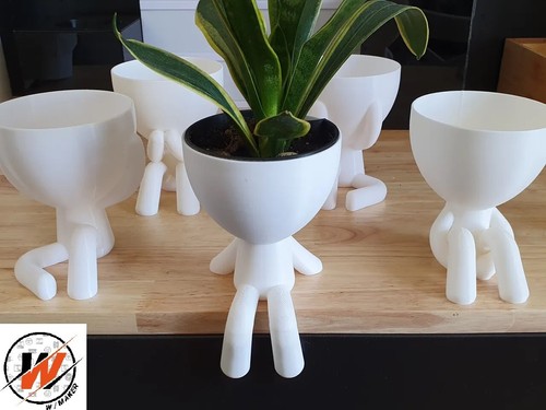 Pot fleur stick man - de,