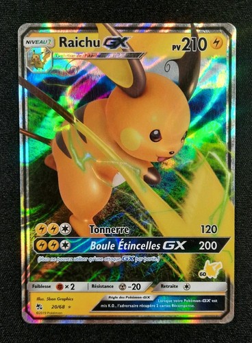 Carte pokémon raichu - pokémon, gx