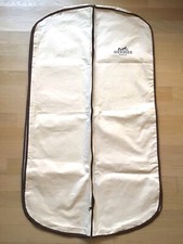 HERMES PARIS GRANDE HOUSSE À VÊTEMENT MANTEAU EN TOILE BEIGE VOYAGE HOMME FEMME