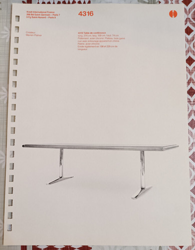 Fiche publicité knoll table - publicité,