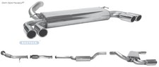 Bastuck Duplex Système Complet Incl. Kat Et Tuyau Avant Ford Focus 2 ST 2x76mm