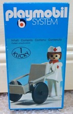 1976 Geobra Playmobil System 3362 Nurse and Wheelchair New Sealed!