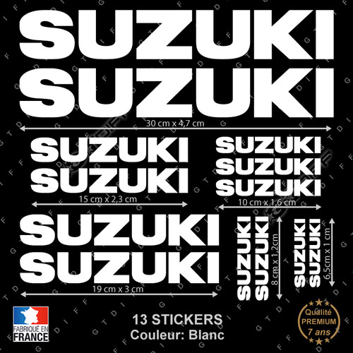 Suzuki blanc autocollants - 13,