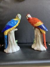 Antique Porcelain 2 Parrots Perfect Condition