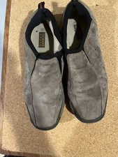 Mens Bass Roscoe slip on shoes BROWN leather/fabric uppers size 13 PREOWNED