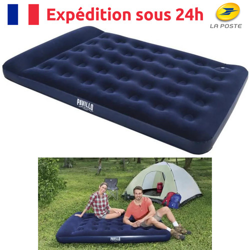 Matelas gonflable floqué - matelas,