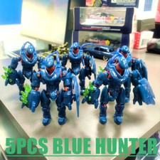 5x New 3.5'' Mega Bloks CONSTRUX HALO BLUE HUNTER Bloks figure Warthog Run GFT55