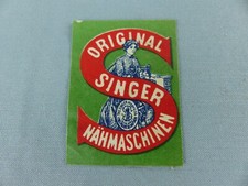 Advertising sticker stamp SINGER sewing machine Reklamemarke cinderella