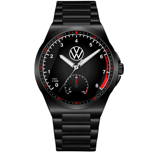 Montre noir acier avec - noir, en