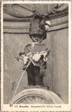 MANNEKEN PIS Brussels Belgium Comic Postcard "Welsh Guards" Military Uniform